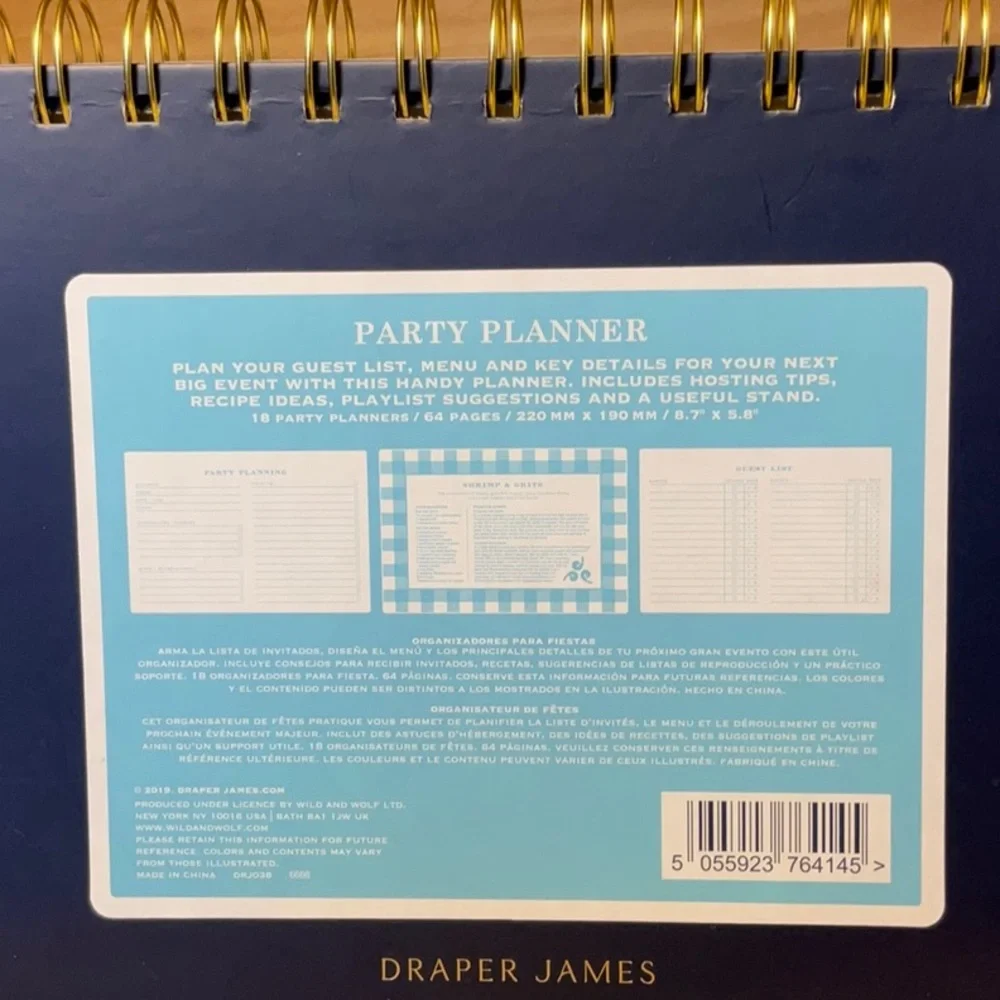 Draper James party planner w/stand-18 parties: tips/ideas, checklists, playlists